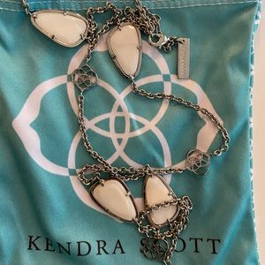 Kendra Scott Kinley White Pearl Silver Necklace
